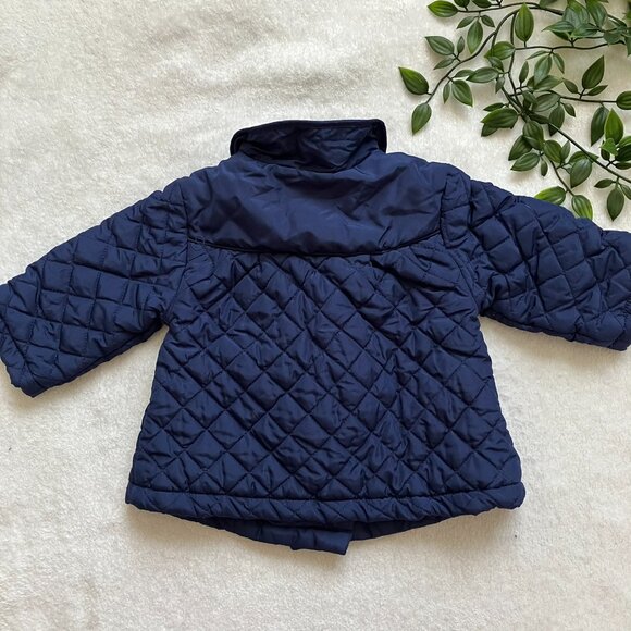 First Impressions 3-6M Navy Quilted Jacket 100% Cotton Lined EUC Baby - Picture 11 of 16